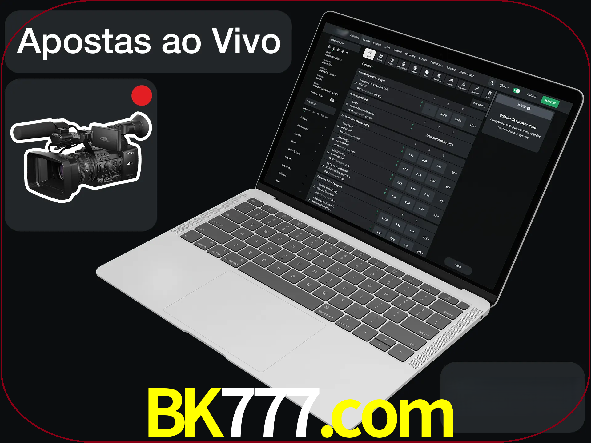 Aposte em formato ao vivo em nosso site.